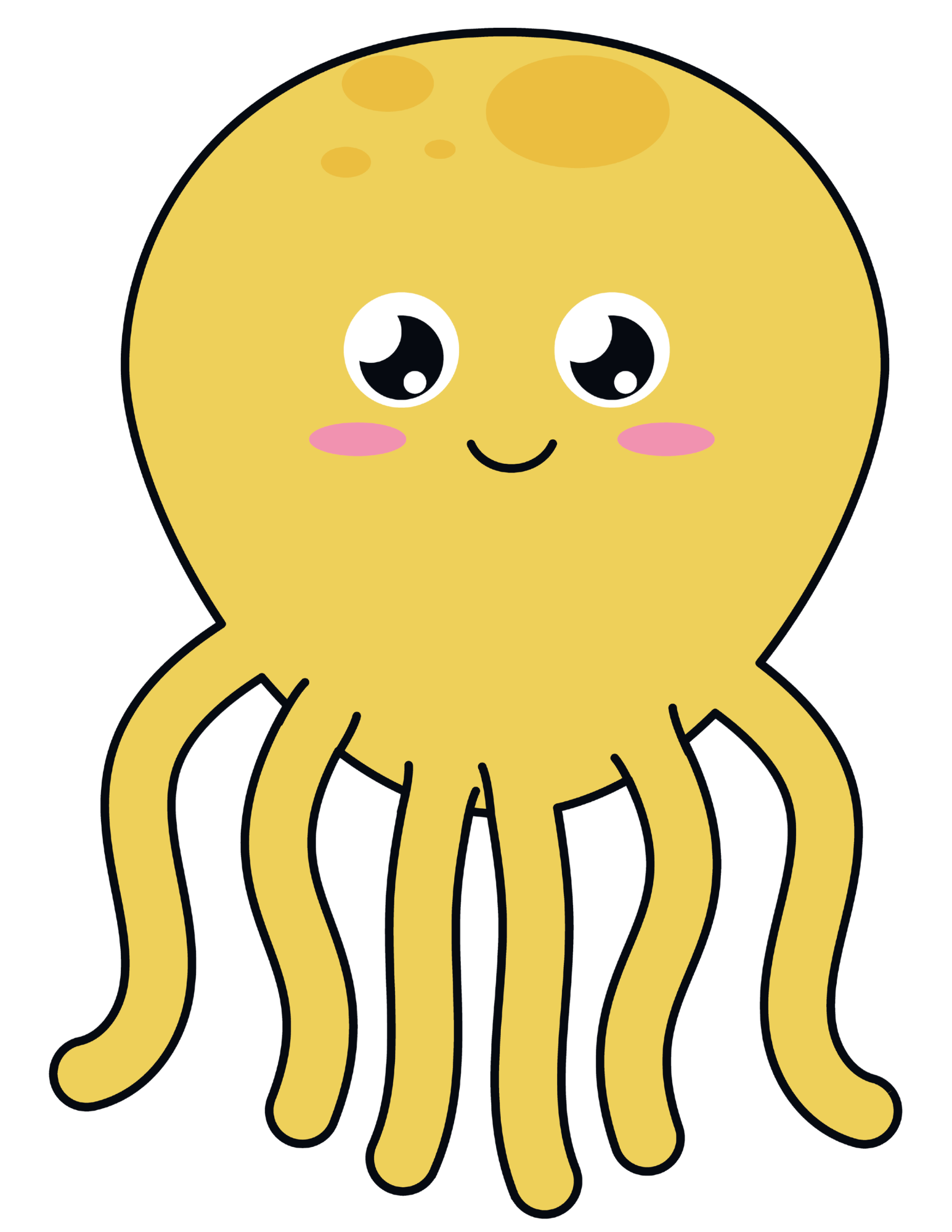 A smiling yellow octopus